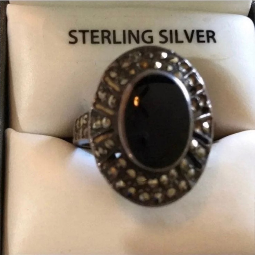 Sterling Silver Marcasite Ring Size 7 Estate Jewelry